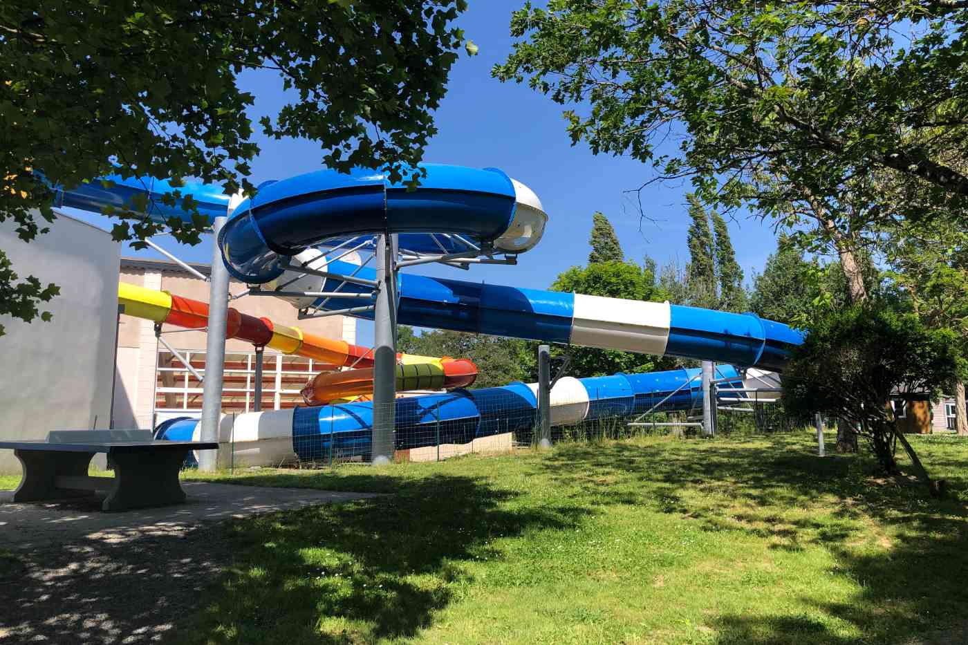 Chateau Lez Eaux Water Slides in the sunshine