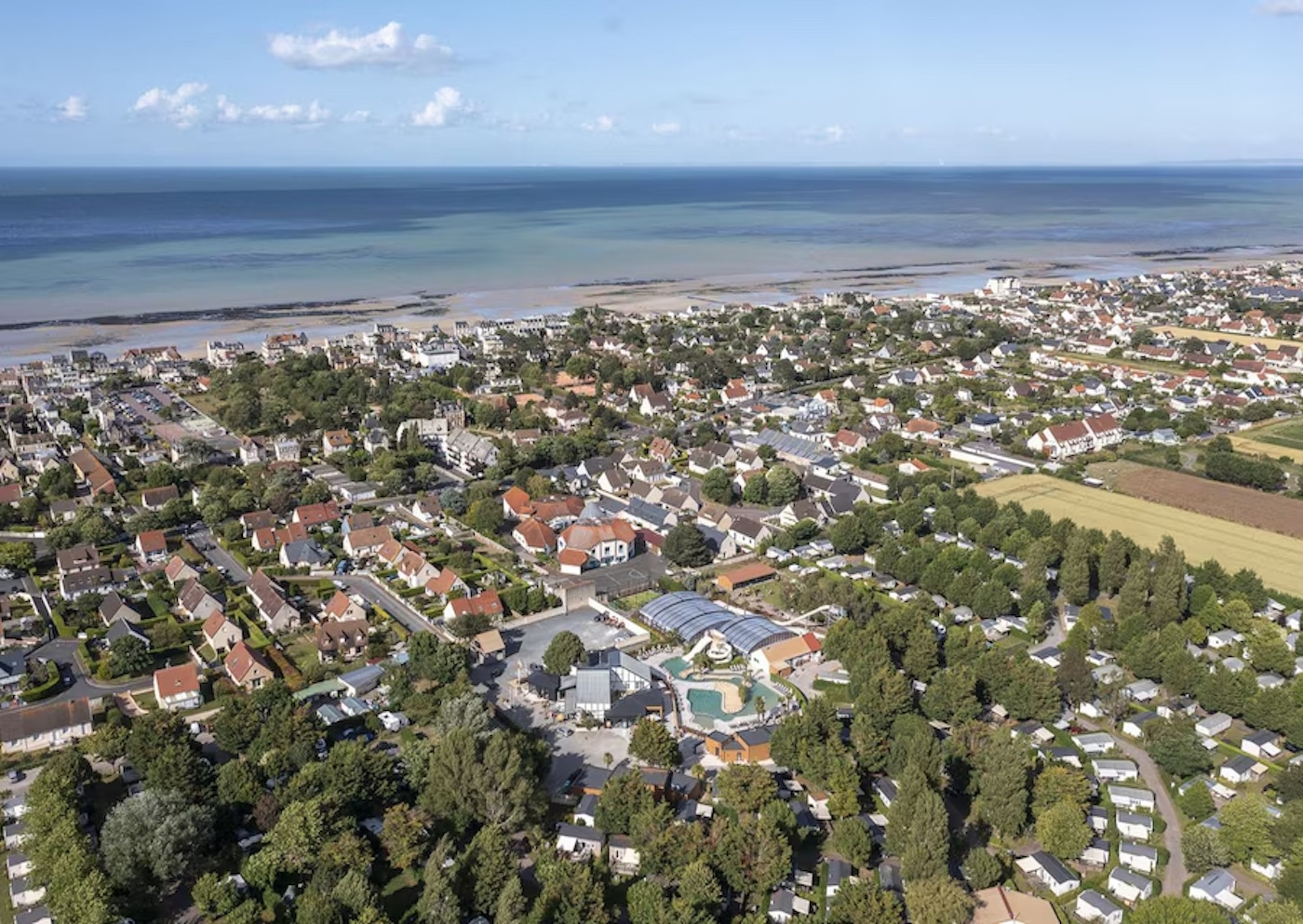 Camping La Cote de Nacre Ariel View of the Campsite