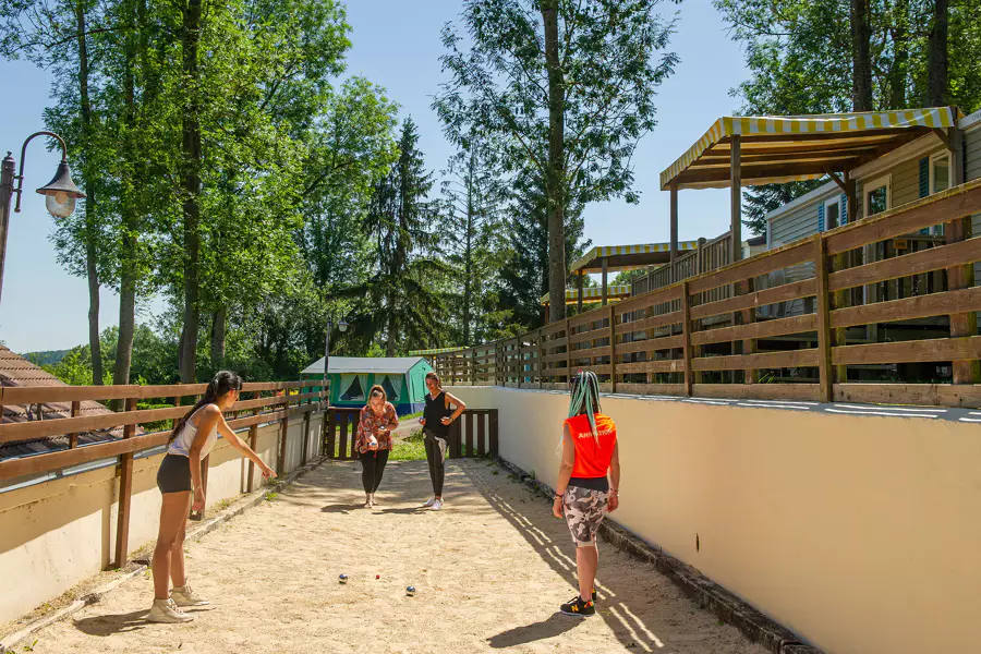 Playing boules at Camping Le Chene Gris